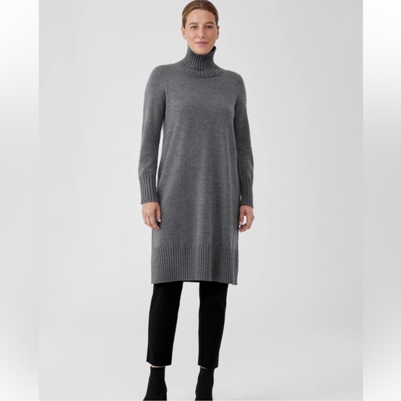 Eileen Fisher Dresses & Skirts - NWT EILEEN FISHER Merino Jersey Turtleneck Dress in Regenerative Wool